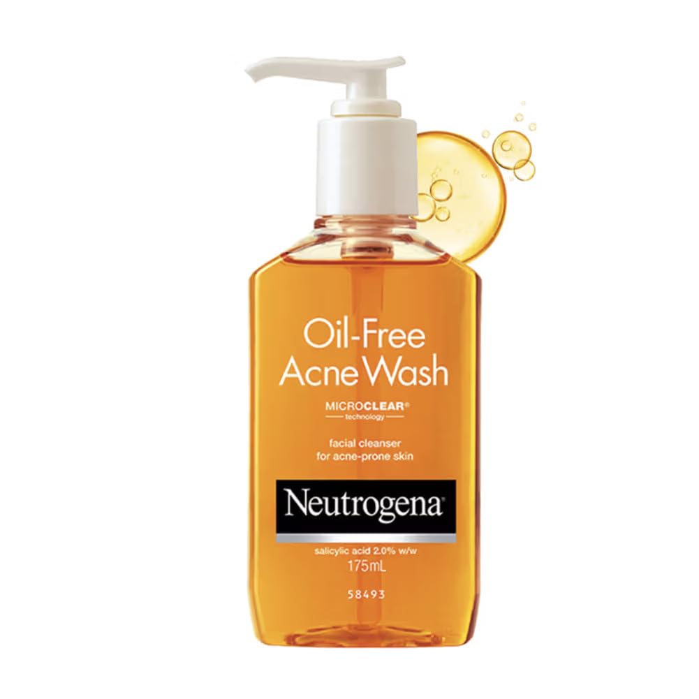 Neutrogena Oil Free Acne Wash | 2% Salicylic Acid Deep Cleansing Face Wash for Oily Skin| 175ml