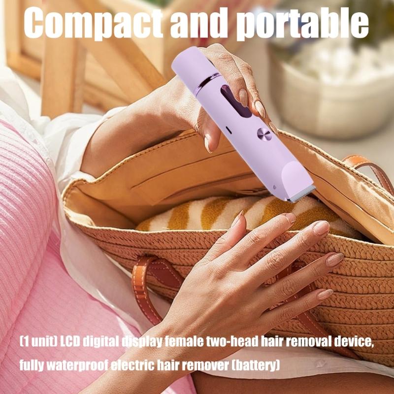 Women's Rechargeable Body Groomer Ceramic Heads LCD Screen Display Waterproof Design For Sensitive Skin Care