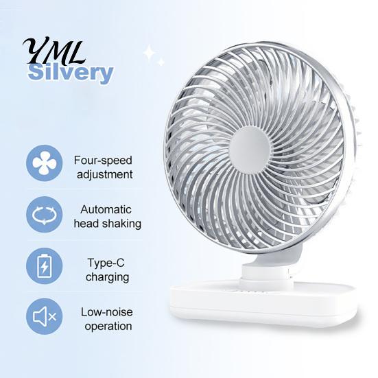 Desktop Cooling Fan Portable Desk Fan, Small Air Circulating 3 Speed Quiet Personal Circulator Adjustable Tilt Head Table for Office Dorm Kitchen