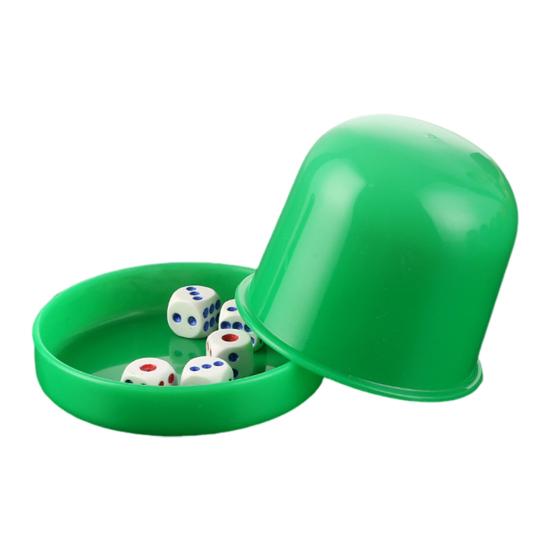 1 Set Würfelbecher mit Basis 6 Dot Dice Heavy Duty Manual Shaker