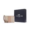 Coach Corner Zip 16 Logo Zip Wristlet Women Wristlet Gray Brown CW854-SVPWH