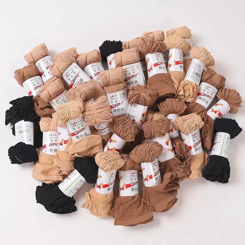 Summer Transparent Socks Ultrathin Women Crystal Silk High Elastic Non-Slip Nylon Soft Fashion Middle Tube Ankle Stockings