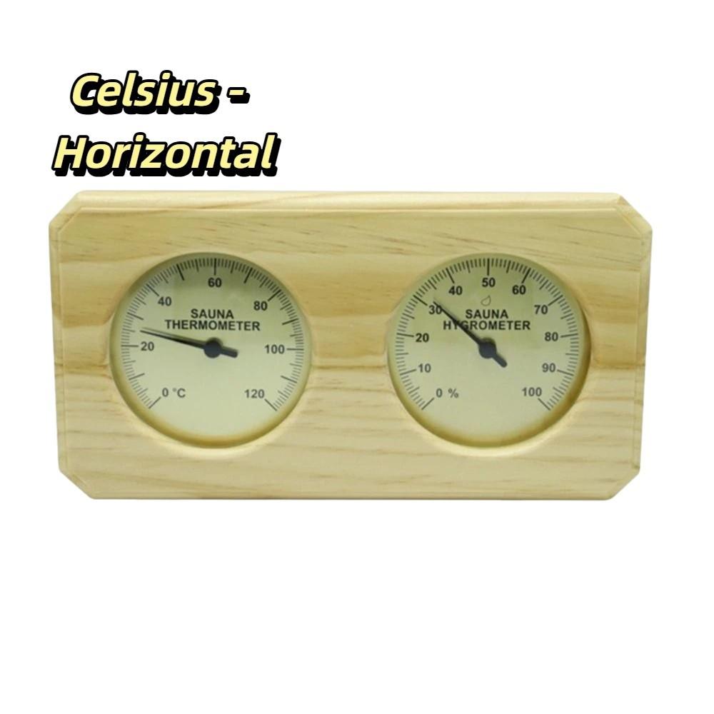 Heat-Resistant Materials Wall Mounted Thermometer Mechanical Dual Display  Indoor Steam Room Celsius - Horizontal