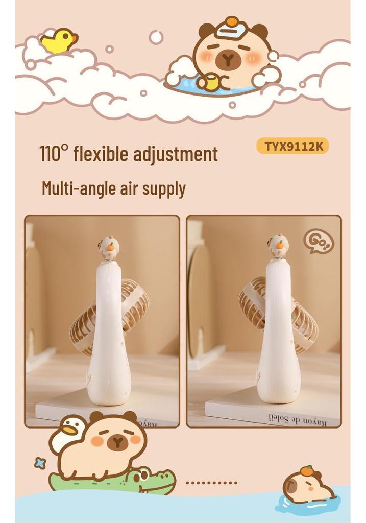Capybara USB Portable Dorm Fan: Cute, Compact, Child-Friendly Tabletop Fan