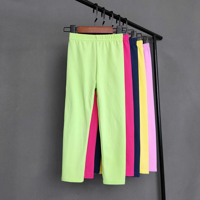 Childrens Summer Candy Color Casual Pants With Viscose Fiber For Girls Comfort