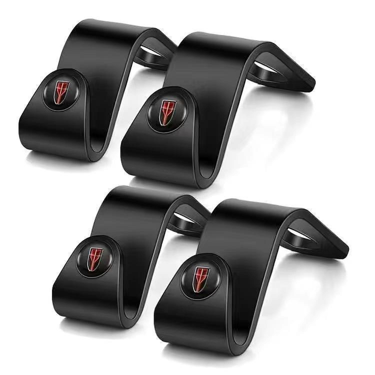 

4pc Car Seat Back Hooks Heavy Duty Thickened Vehicle Headrest Hangers Multi-Purpose Storage Hooks for Car Organizer Accessories One Size чорний