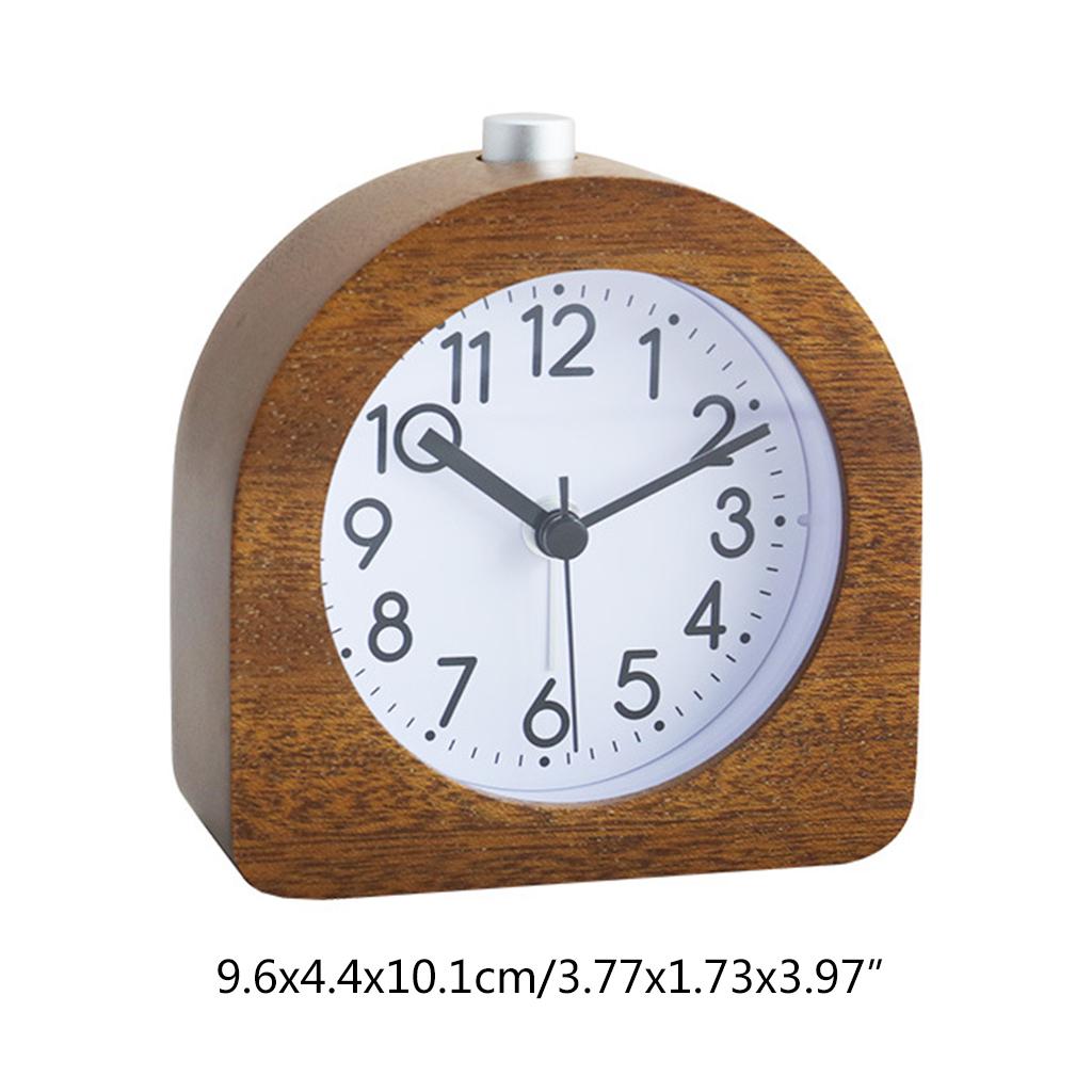 Wood Silent Table Clock, Retro Nonticking 8 Inch Desk Alarm Clock brown クリスマスツリー特価！
