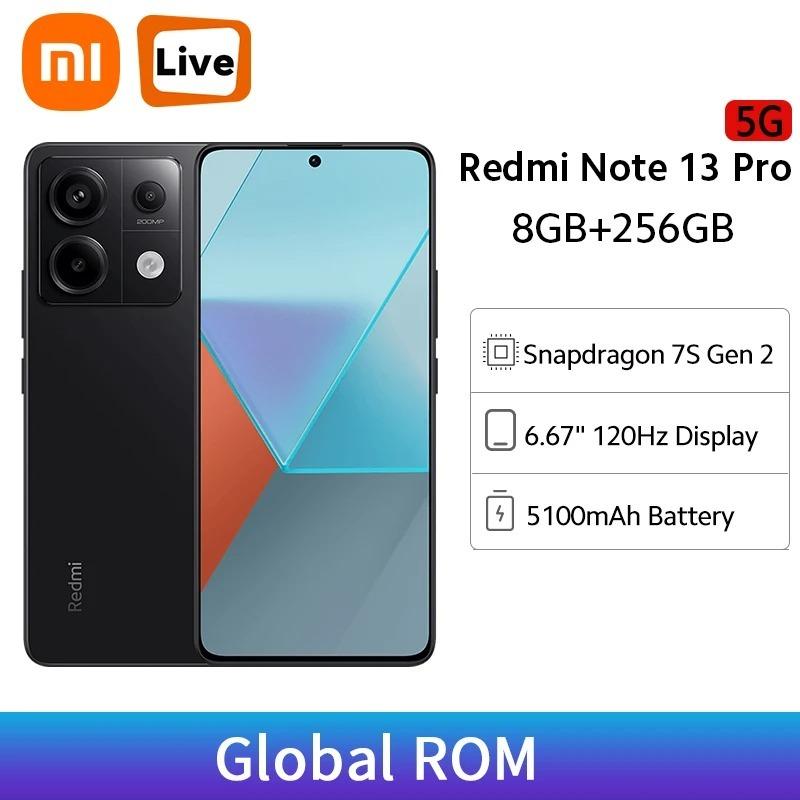 Xiaomi Redmi Note 13 Pro 5G Global Version Cellphone 6.67" 120Hz Display 200MP Triple Camera 5100mAh Battery 67W Fast Charging