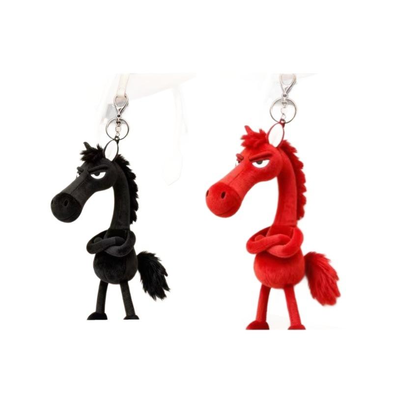 1/3/5/10PCS 2026 Year of The Horse Black Horse Plush Mascot Hanging Ornament Small Pony Bag Pendant Decoration
