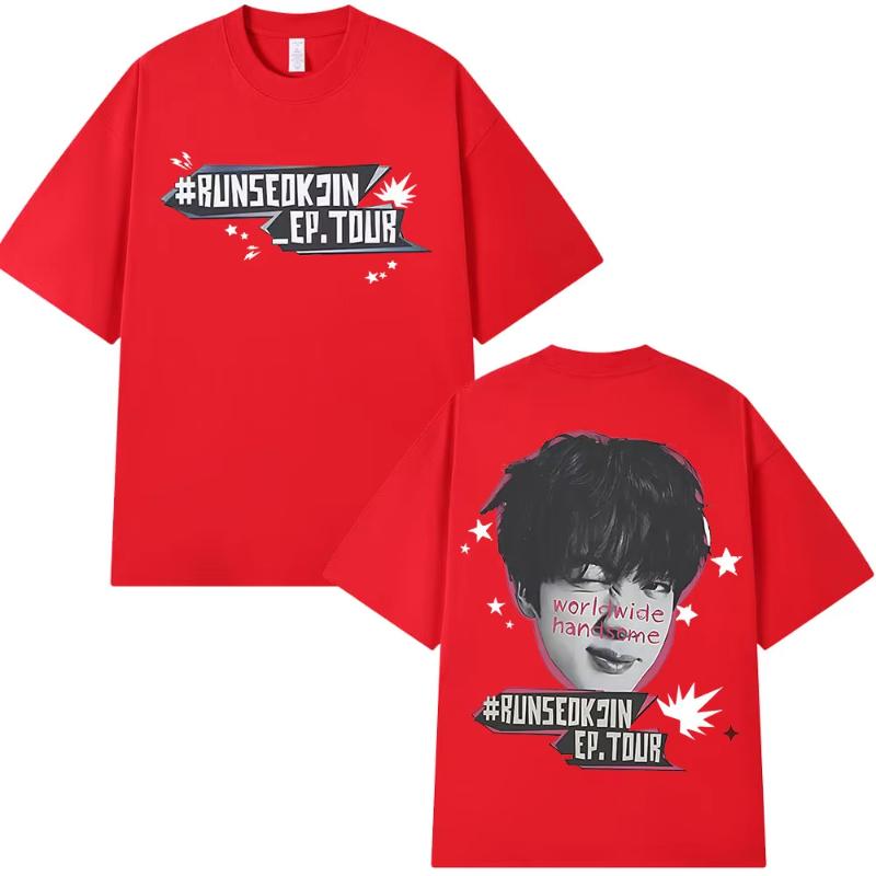 Jin Runseokjin EP Tour 2025 T-shirts Kpop Koreansk Sångare Kortärmad T-shirt Herr Dam Kläder Bomull Casual T-shirts Streetwear