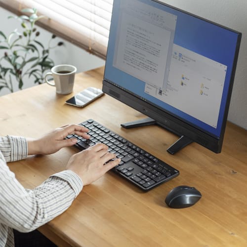 Sanwa Supply Wireless Quiet Keyboard (2.4GHz wireless numeric keypad included) SKB-WL37BK