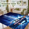 Crystal Velvet Square Rug Custom NameKylian Mbappe Pattern Non Slip Home Floor Decor Rug