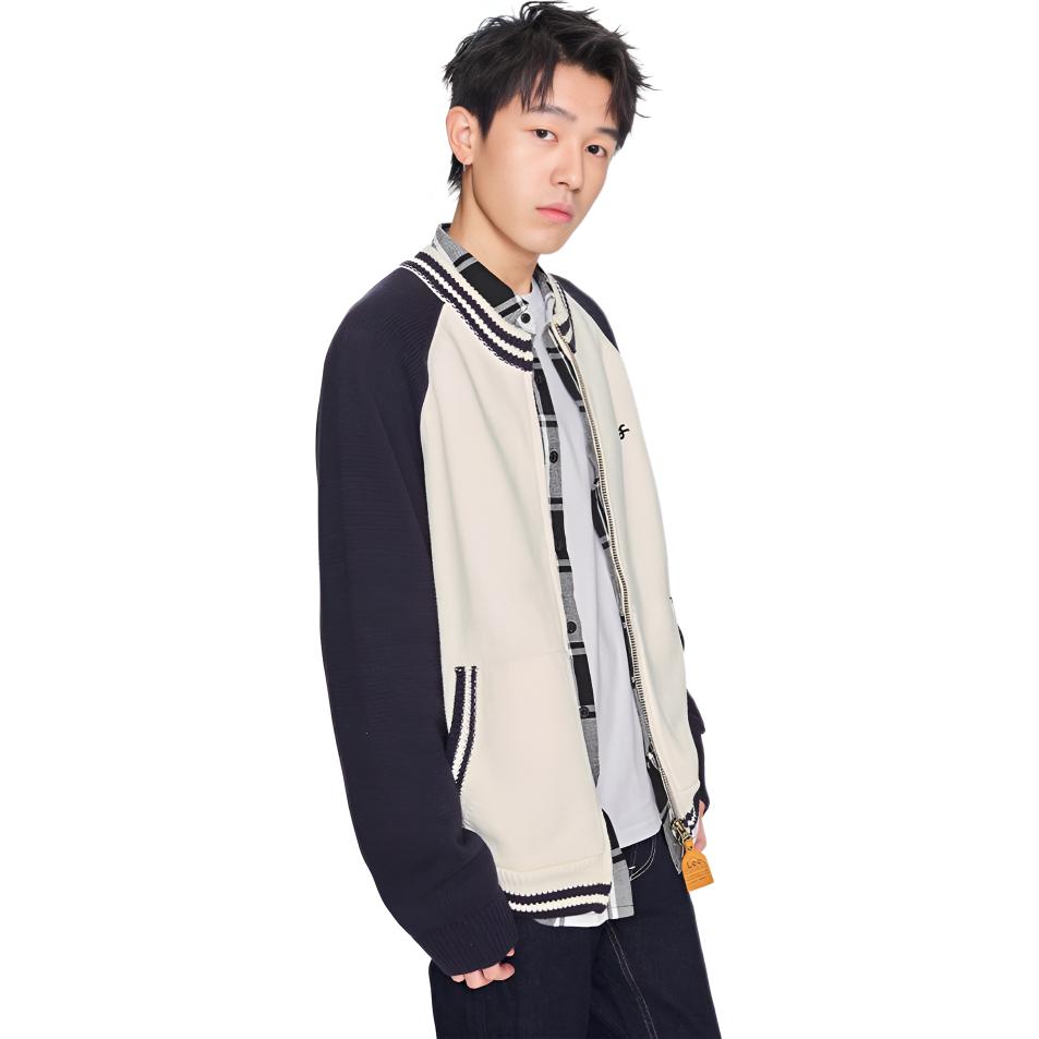 Lee Sweaters Unisex White Moderate Cardigan LUT010376207779A08484