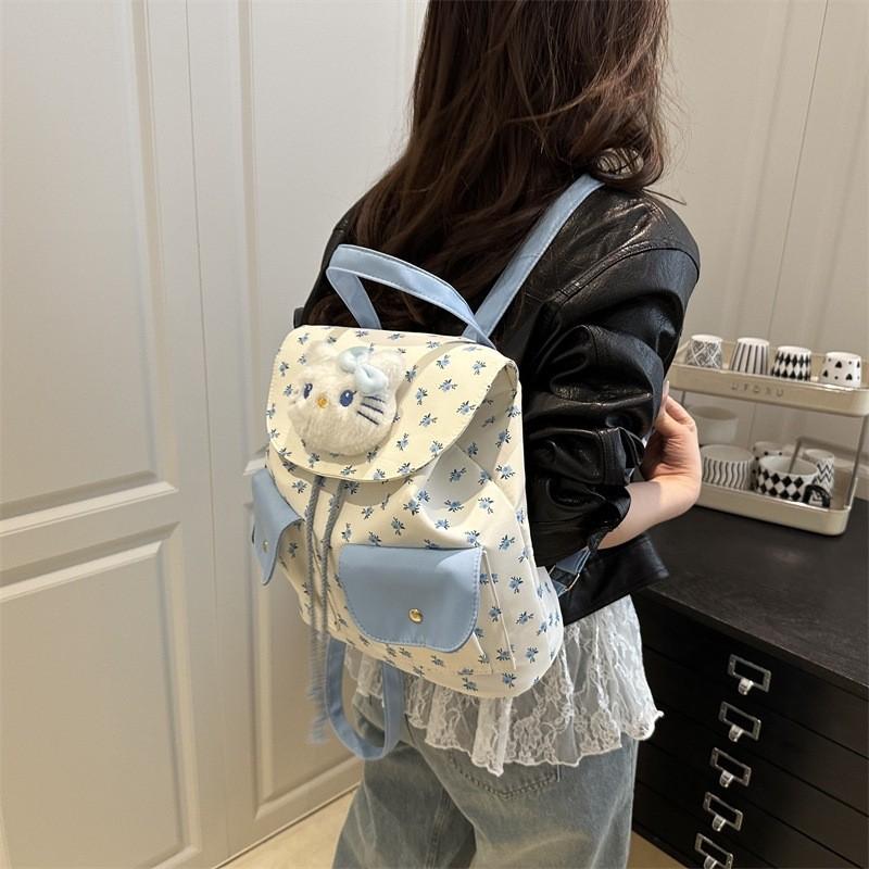 Trendy Simple Ladies Hello Kitty Floral Print Small Shoulder Bag With Special Material For Daily Use