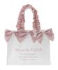 Maison De Fleur Jacquard Ribbon Frill Square Tote S Bag, Ivory, Size F, 08000628400