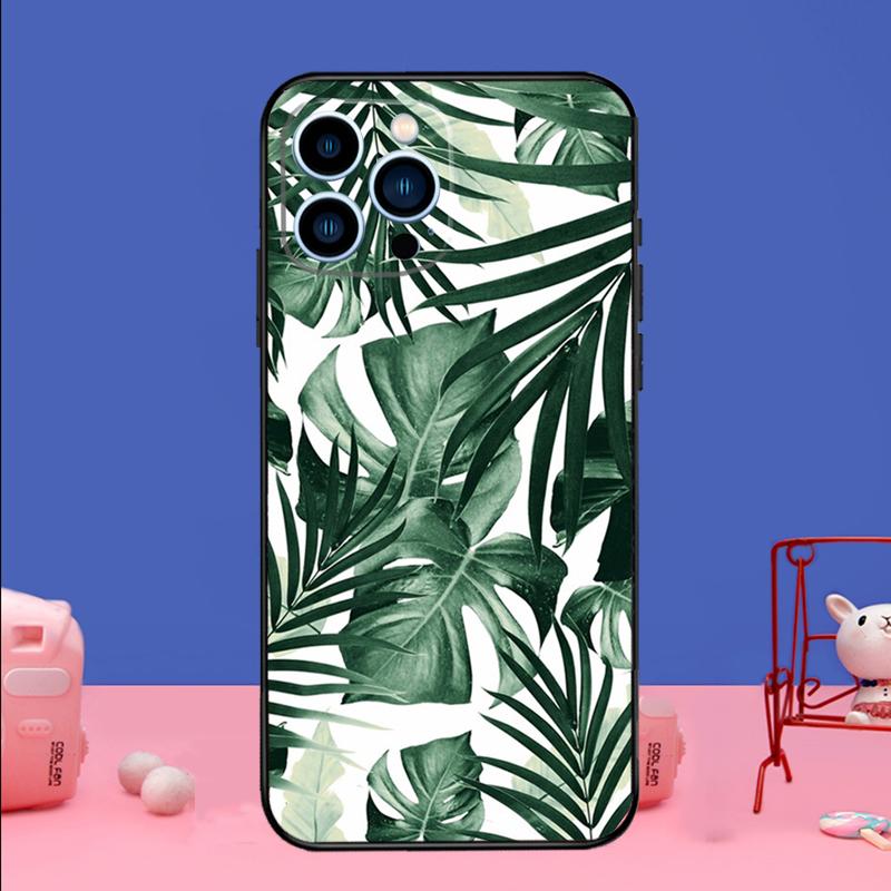 Leaves Monstera Green Phone Case For iPhone 17 Air 16 15 14 11 12 13 Pro Max 13 Mini 15 16 Plus 16e Bumper Cover