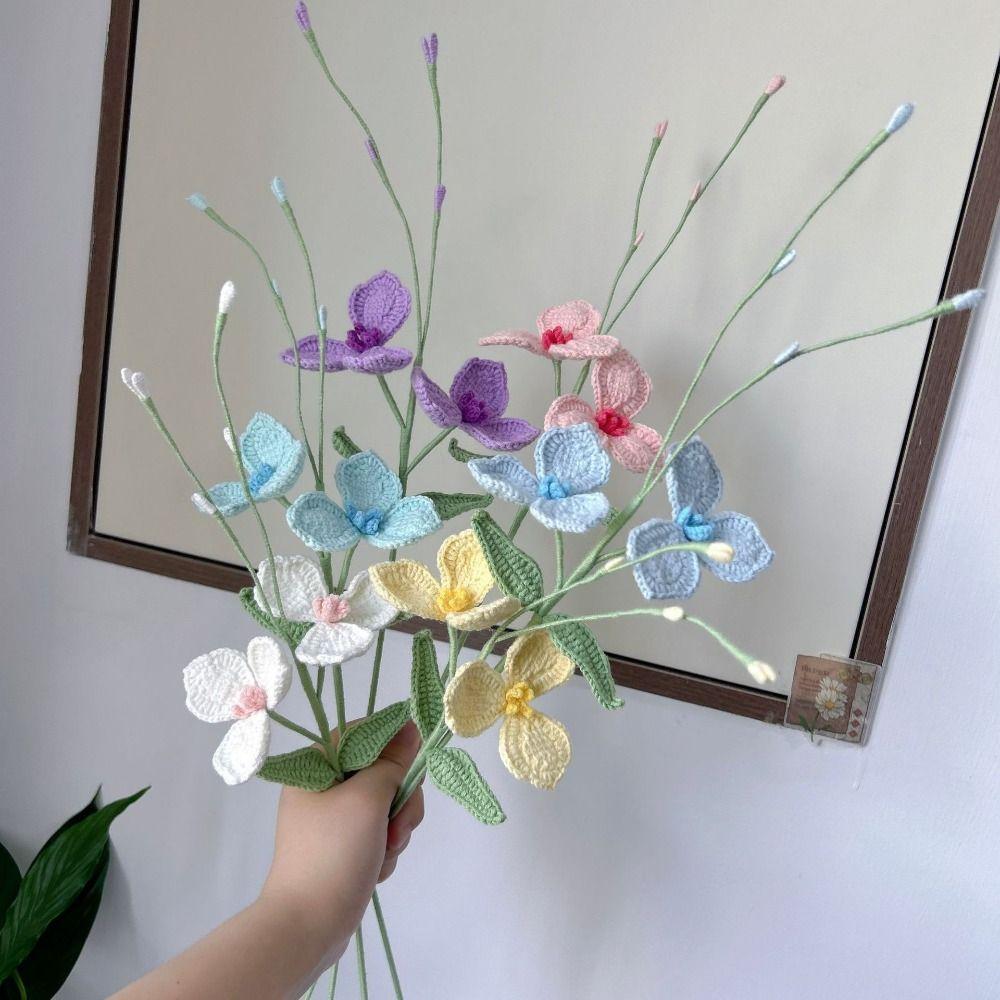 Finished Knitted Bouquet Multicolor Artificial Flower New Knitting Sunflower Mother's Day