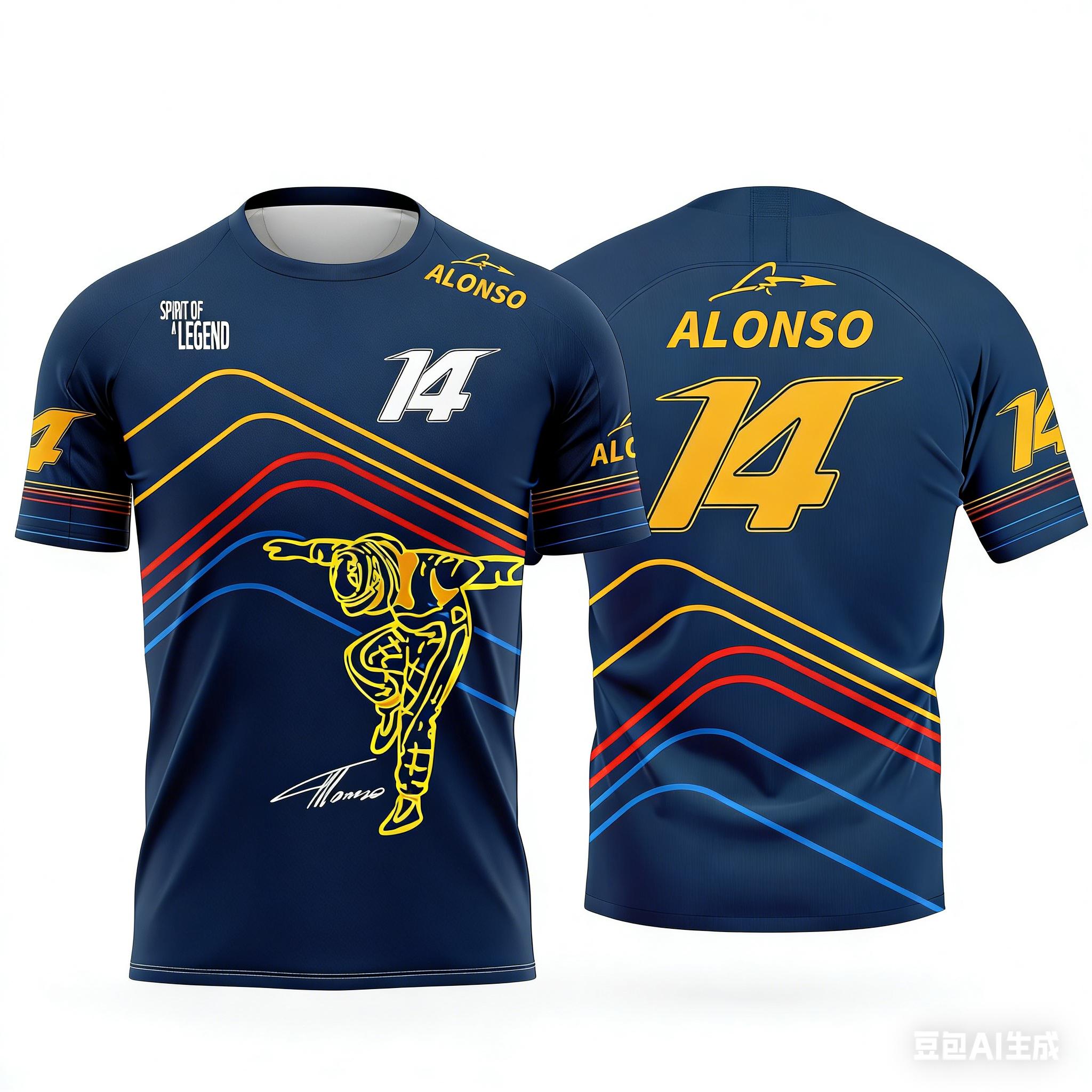 

3D-Printed T-Shirt Featuring the 2026 New Car #14 Driver Fernando Alonso Fan Design Men s Summer Casual Short-Sleeved Shirt L