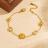 Sun Star Gold Jewelry Set Zircon Necklace Earrings Bracelet
