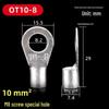OT Series Pure Copper Crimp Lugs: Cold-Pressed Terminals, Brass Silver-Plated Bolt, Round Wiring Ears Connectors
