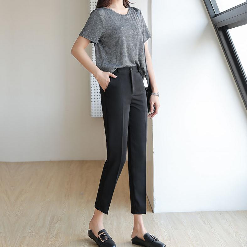 Loose and Comfortable Straight-Leg Nine-point Casual Pants for Spring
