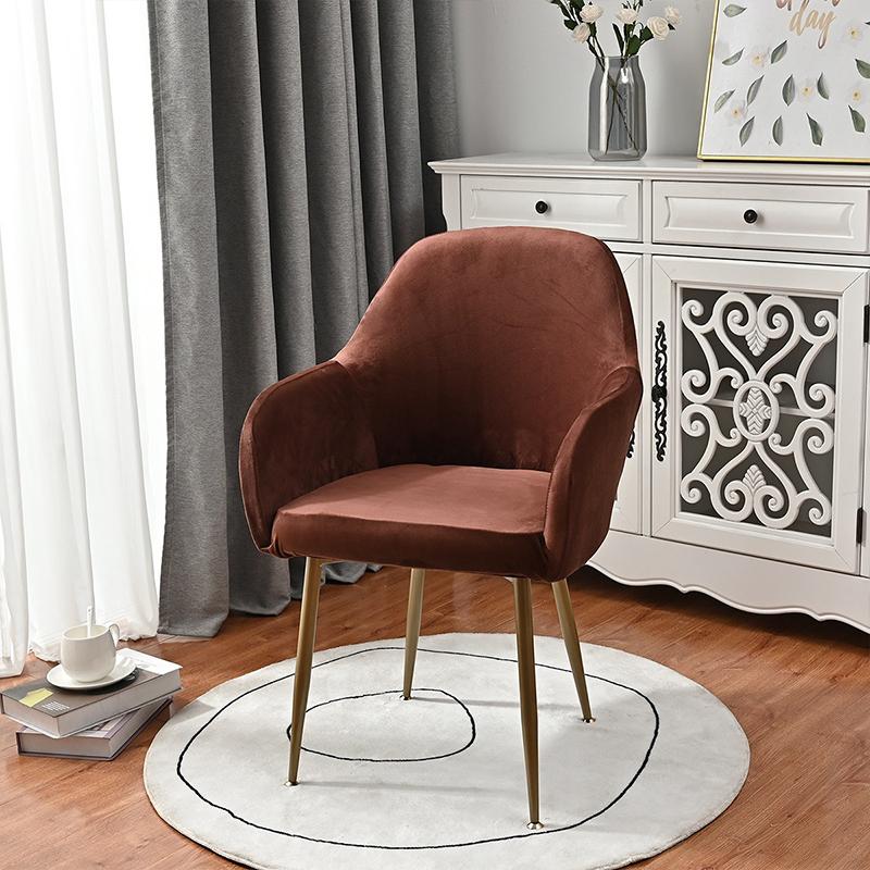 Nordische Hoge Rug Eetkamerstoelhoes Stretch Fluweel Antislip Fauteuilhoes Voor Kantoor Hotel Bruiloft 1PCS