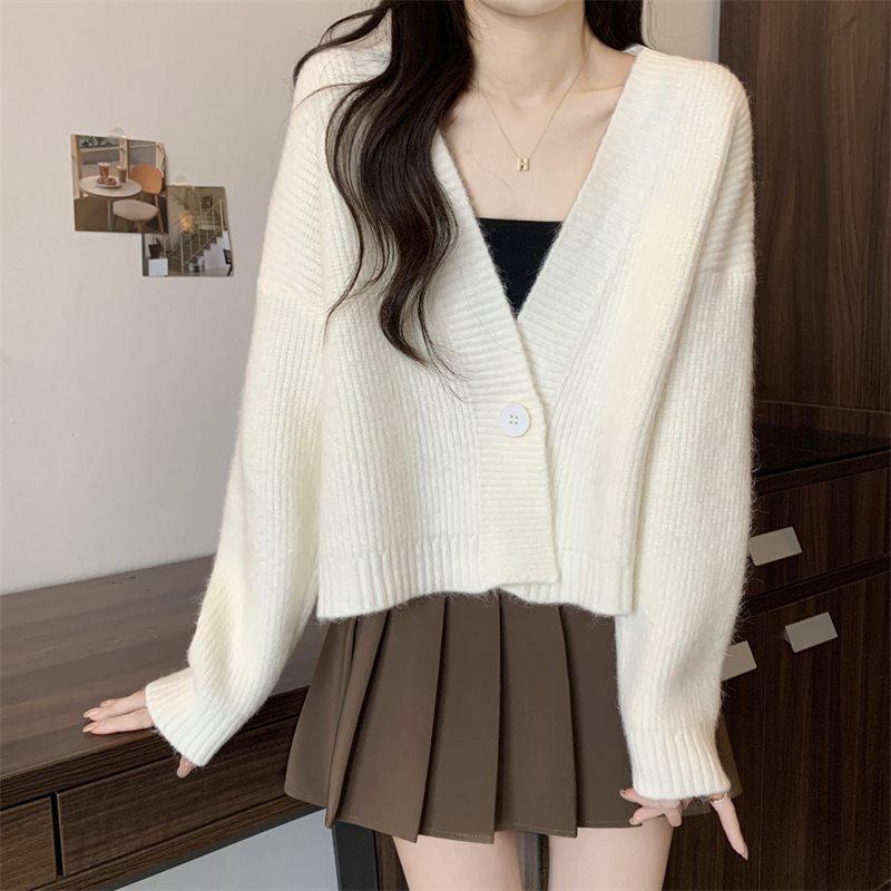 Petite Women's V-Neck Loose Knit Cardigan – New Autumn/Winter Collection