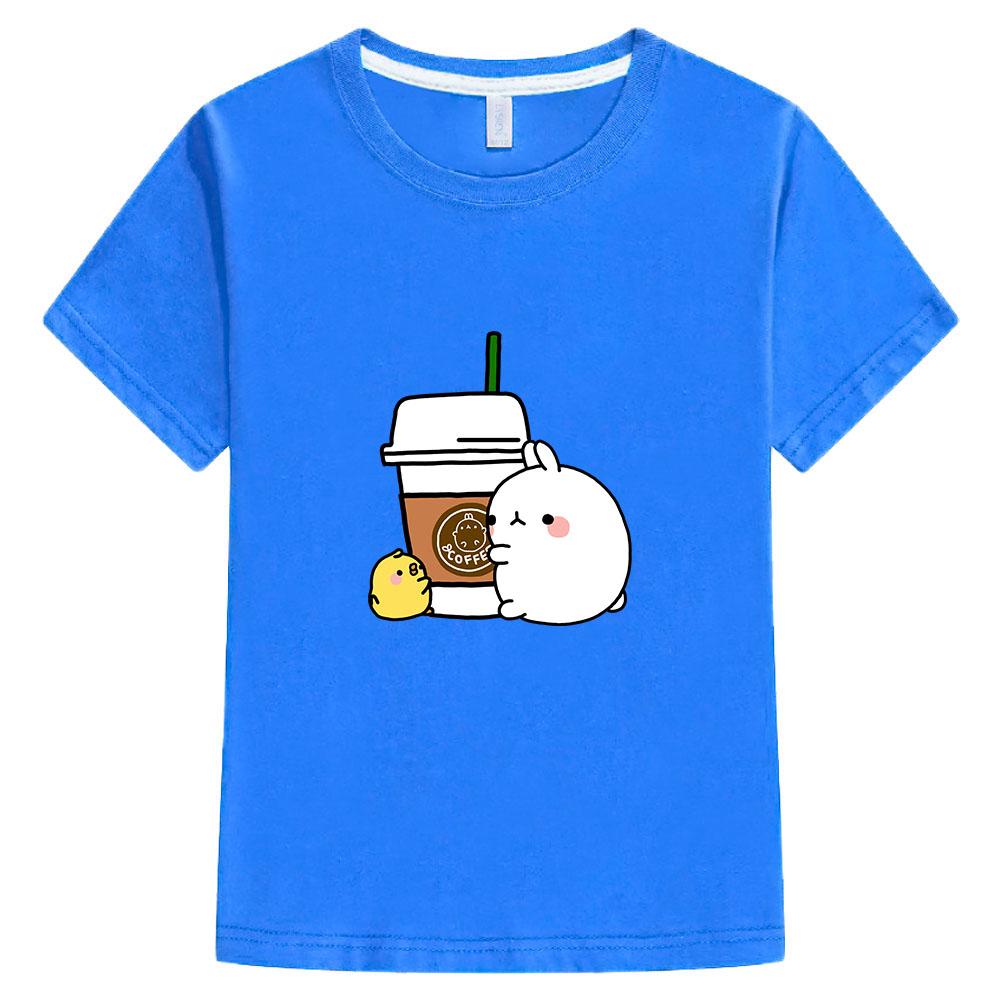 Kinderkleidung Molang und Piupiu T-Shirt Kinder Niedliche Kaninchen T-Shirts Mädchen Jungen Kleidung Baumwolle Sommer Kawaii Oberteil