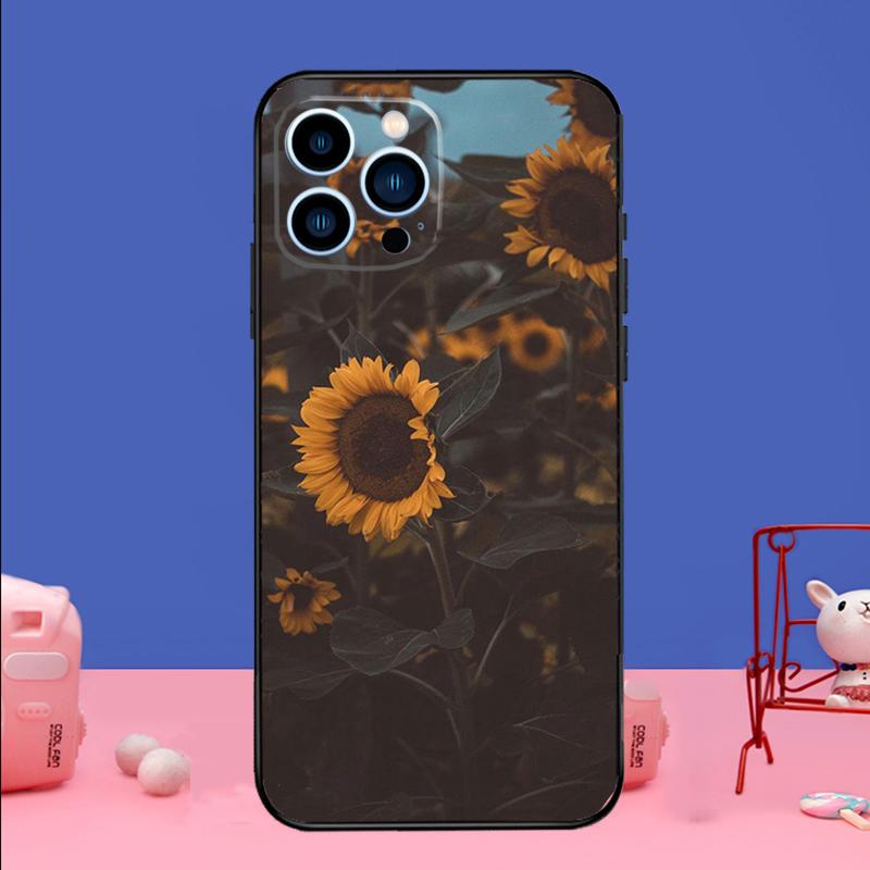 Sunny Sunflower Phone Case For iPhone 16 15 14 13 12 11 17 Pro Max Plus 12 13 mini 16e 17 Air Bumper Cover