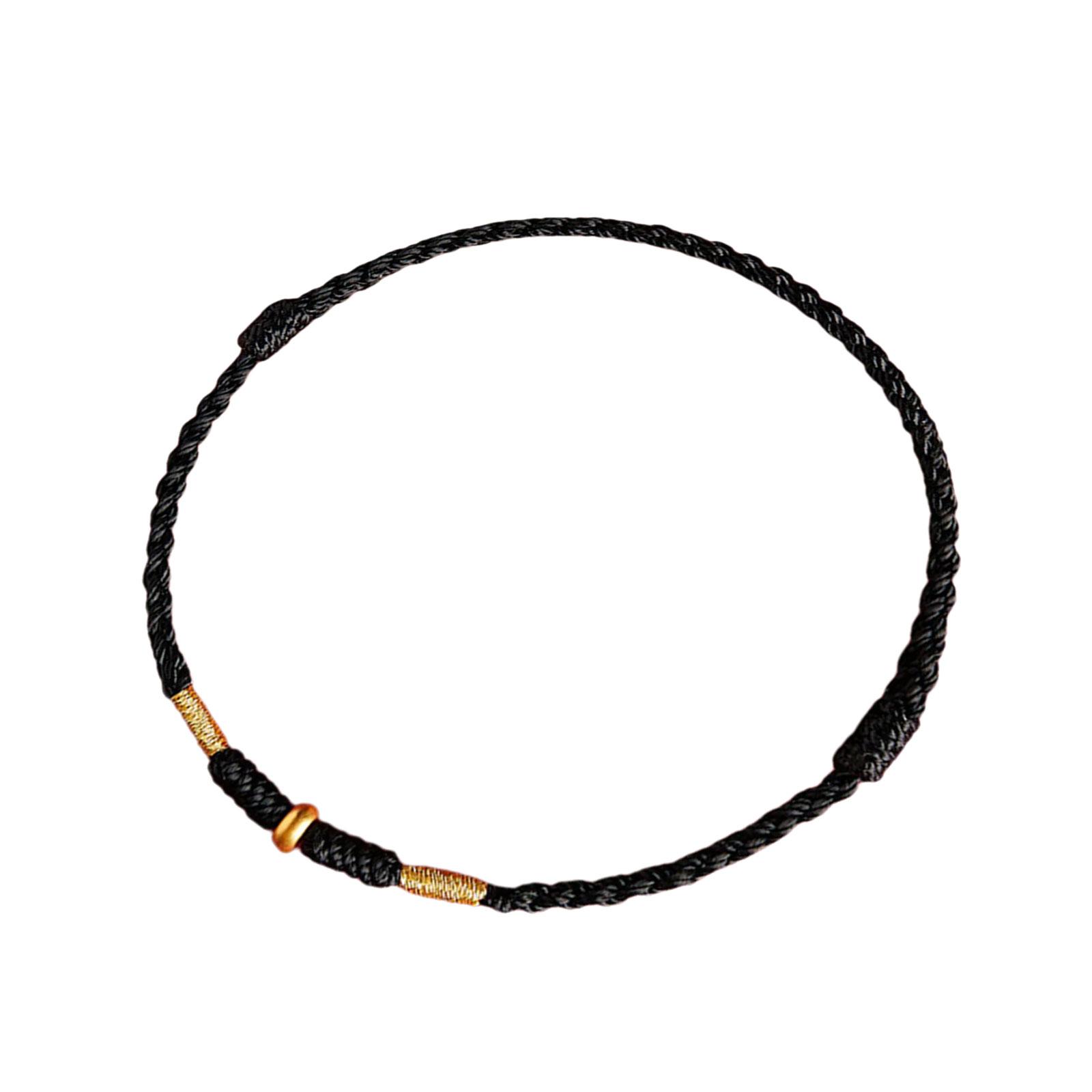 

Сплетенный вручную браслет из красной нити для пар и друзей, цепочка из золотых бусин, регулируемый браслет на удачу, аксессуар 5