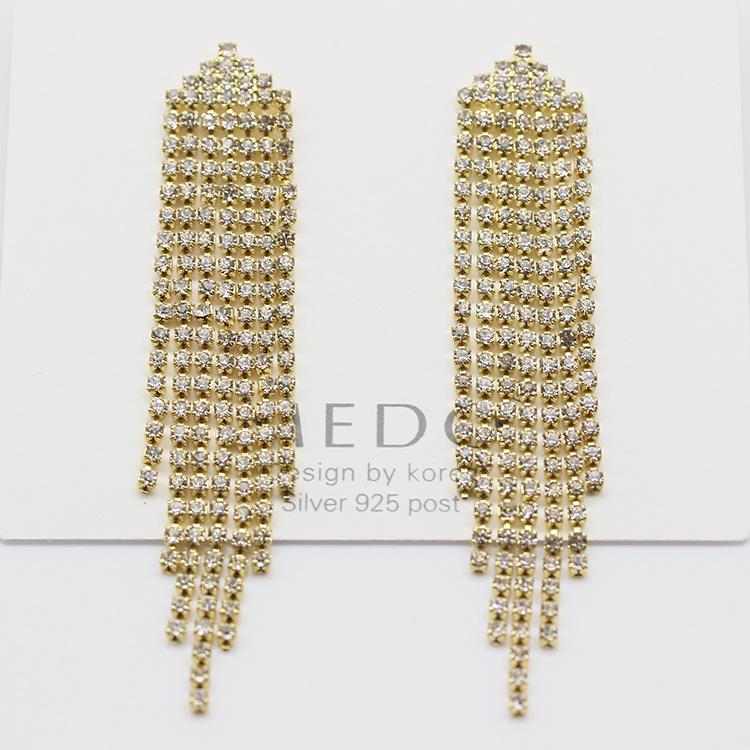 Ohrringe mit S925 Silbernadel und Diamantquasten - Funkelnder Hochzeitsschmuck