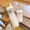 500/800ML Large-capacity Straw Cup, Food-grade Transparent PP Material,Portable Ins Style Water Cup, Juice Milk Tea Cup