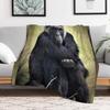 Gorilla Throw Blanket Luxurious Soft Fuzzy Blanket for Sofa Bed
