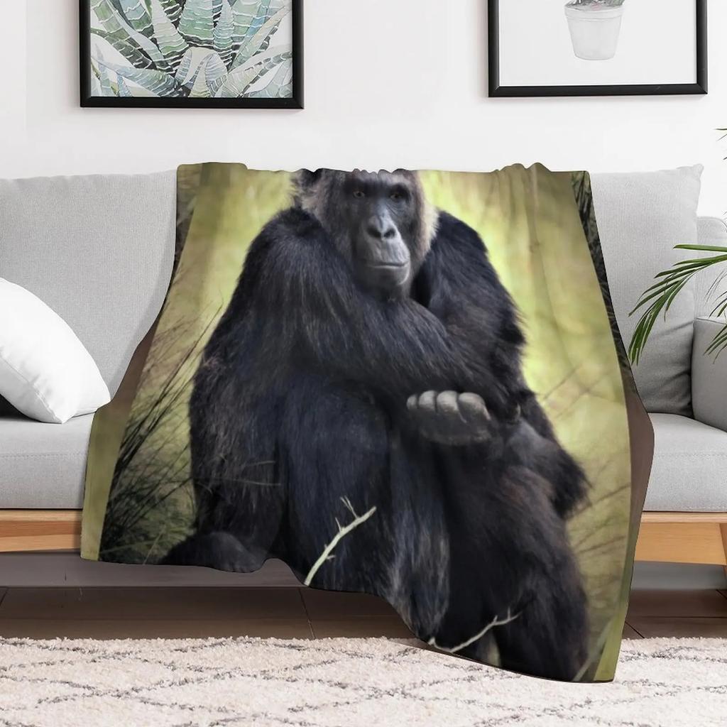 Gorilla Throw Blanket Luxurious Soft Fuzzy Blanket for Sofa Bed
