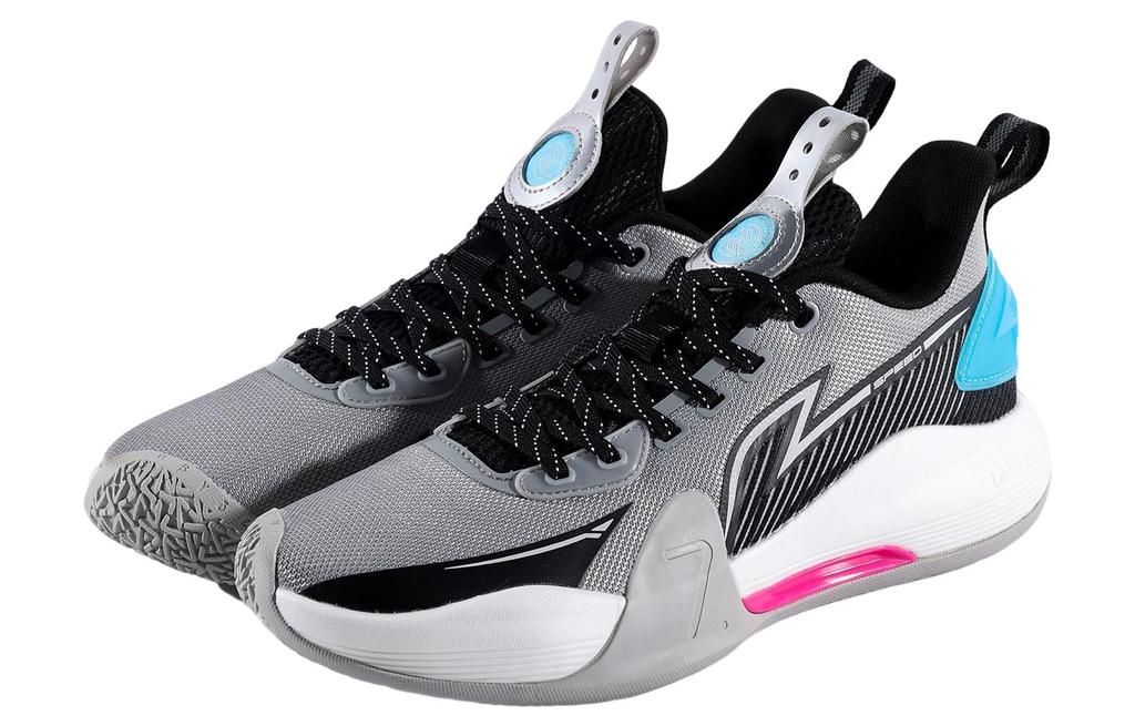Li Ning Speed 7 Cushioning Slip Resistant Abrasion Resistant Low Top Basketball Shoes Men's Gray Black Blue ABPT013-4
