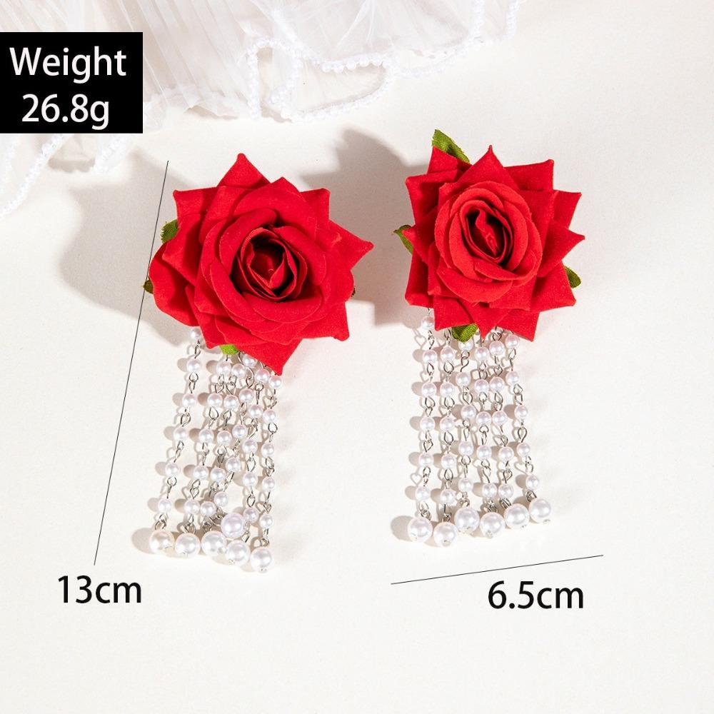 Bohemia Long Tassel Earrings Multicolor Large Flower Earrings Flower Pendant Earrings Women