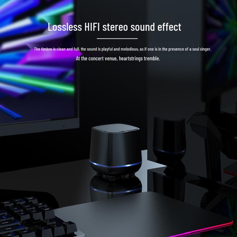LED Light USB Mini Subwoofer: Desktop, Laptop Speaker with Large Volume and Long Standby – Creative Audio Gift.