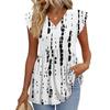Womens Tops Fashionable V-neck Ruffled Sleeve Short-sleeved T-shirt Business Blouses