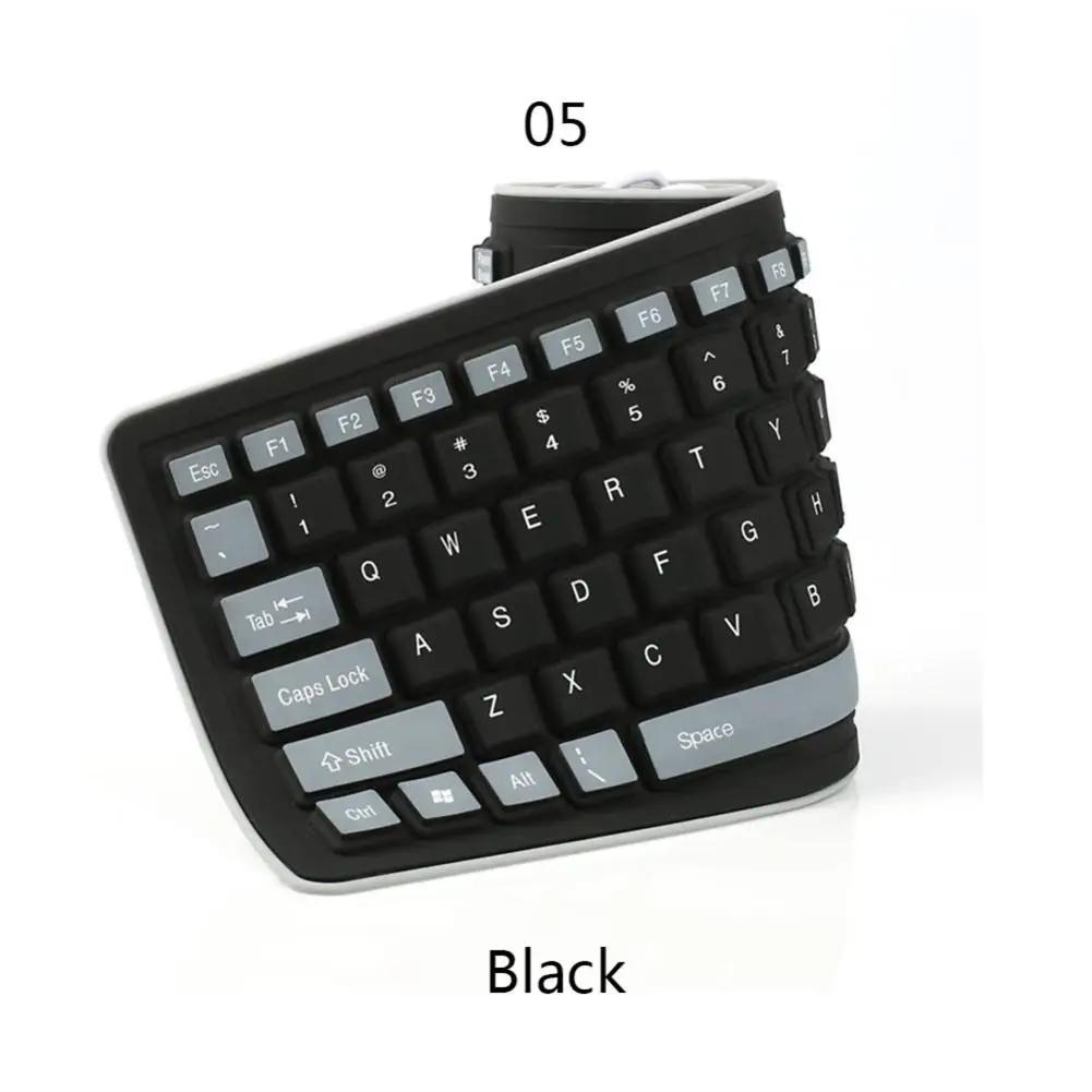 Portable Silent Foldable Silicone Keyboard Usb Flexible Soft Waterproof Roll Up Keyboard For Pc Laptop