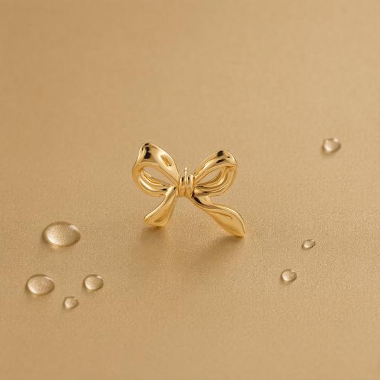1 Pair Gold Plated Bow Earrings for Women Girls, Minimalist Cute Bow Stud Earrings, Jewelry Gifts for Wife, Girlfriend