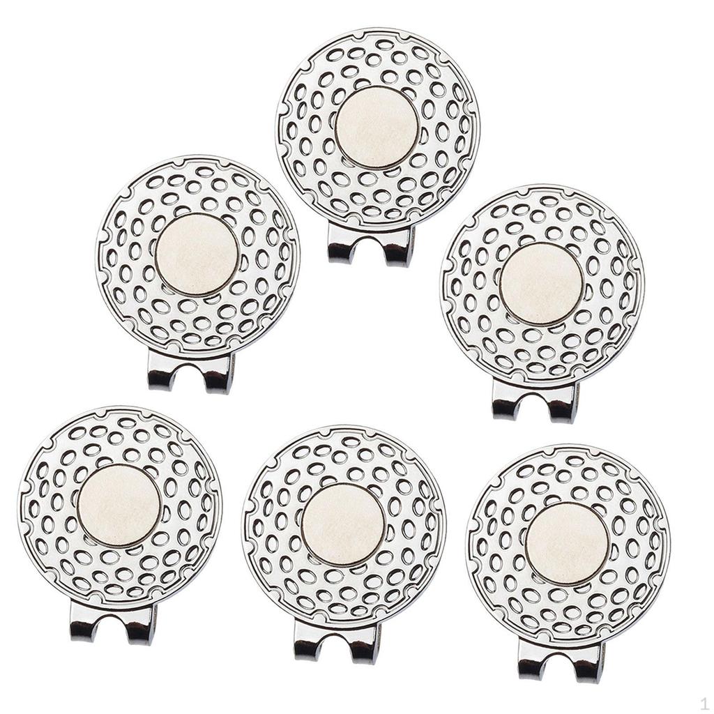 6 Stück Golf Hut Clips Ballmarker Kappenhalter Training Tragbar für Taschen