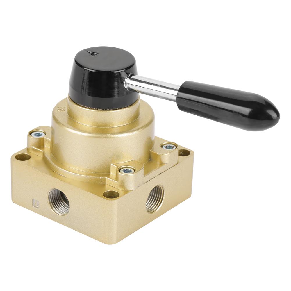 HV03 G38 3 Positions 4 Ways Pneumatic Air Flow Control Rotary Hand Lever Valve