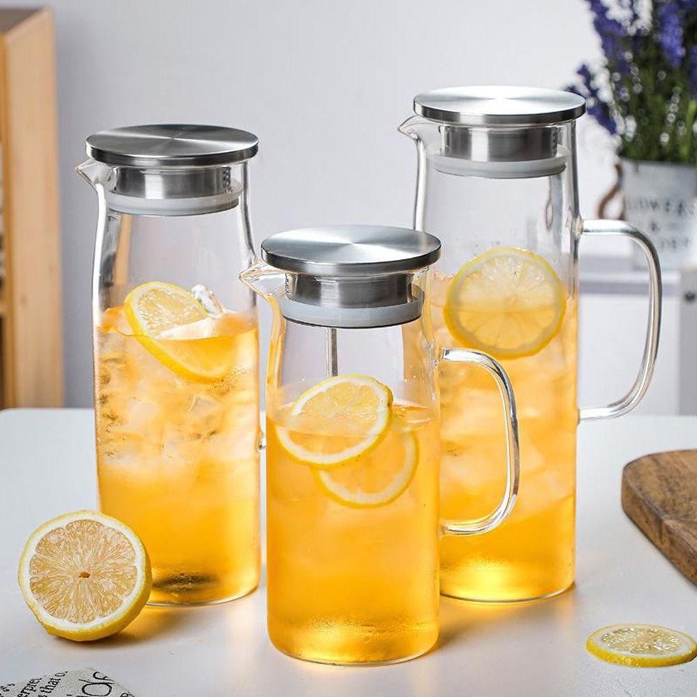 1/1.2/1.5L Transparent Summer Glass Teapot Heat-Resistant Flower Tea Set Puer Kettle Cup Home