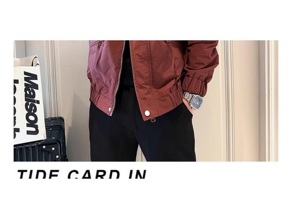 Męska Kurtka Streetwear Wysokiej Jakości na Wiosnę/Jesień – Modna, Luźny Krój, Stylowa Odzież Wierzchnia