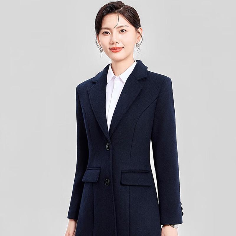 

HANMANKE Women s Business Formal Wool Blend Coat XL