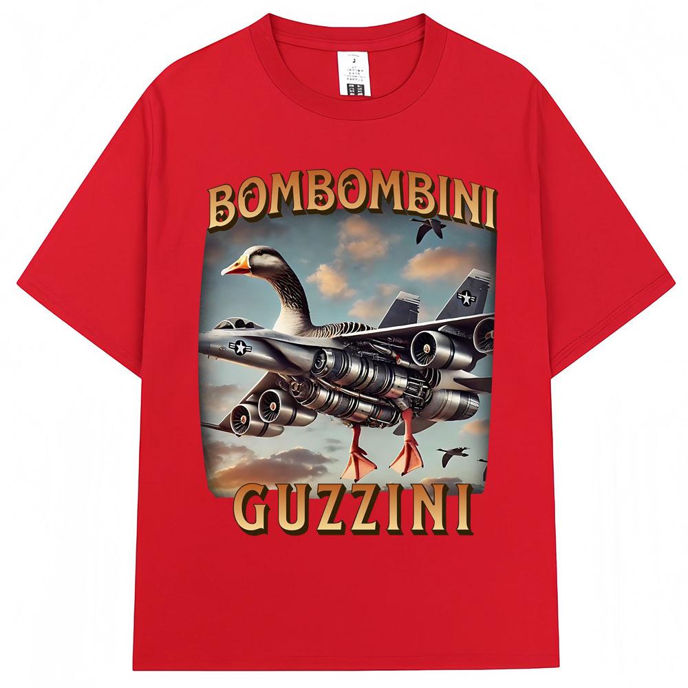 Bombombini Guzzini Funny Goose Meme Print T Shirt Italian Brainrot Vintage Fashion T Shirts Loose Cotton Casual Men Women Tshirt S