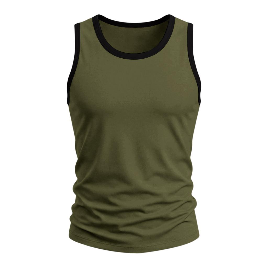 Men's Athletic Tank Top Gym Workout Sleeveless Shirt Moisture Wicking Breathable Stretch Fabric Loose Fit Training Vest