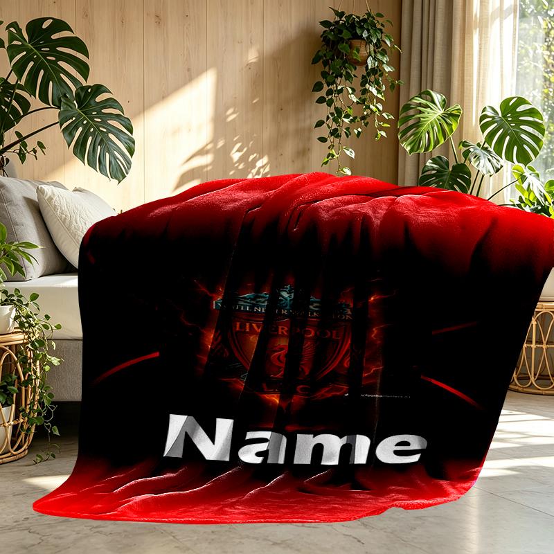 Custom Name Personalized Football team F.C Print Blankets, Home Decor, Bedroom, Sofa, Camping, Couch, Gifts for Birthday Christmas