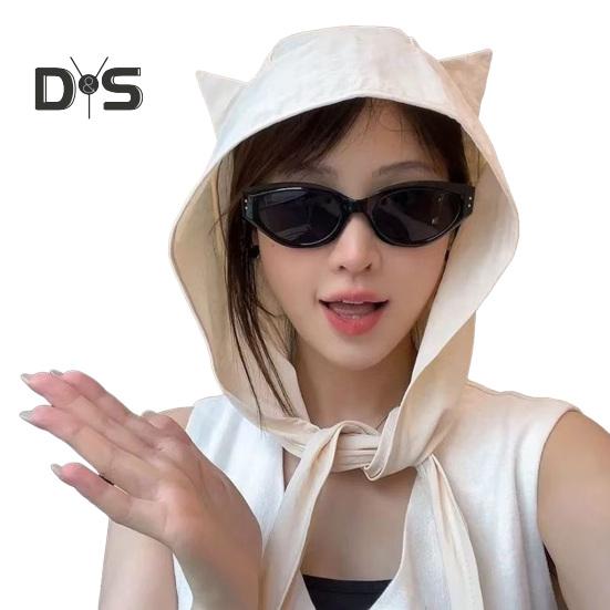 Sunshade Hat with Fixed Straps Adjustable Elasticity Breathable Quick-Drying Demon Hat Solid Color Design Lace-up Hat