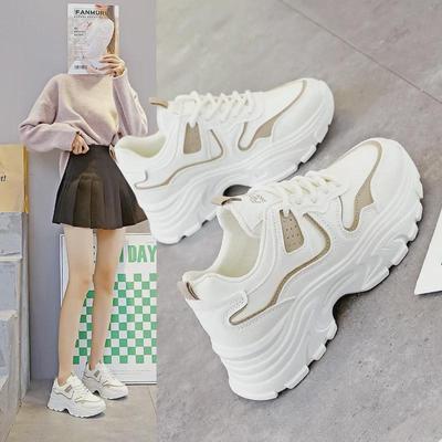 Zapatos de Plataforma Dad de Suela Gruesa para Mujer Primavera 2025, Punta Redonda, Versátiles con Cordones, Estilo Casual Delgado Q8826